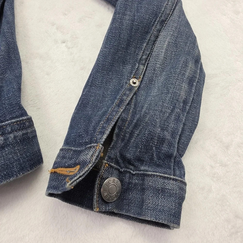 J.Crew Denim Jacket Womens Small Classic Blue Jean Button Front Trucker